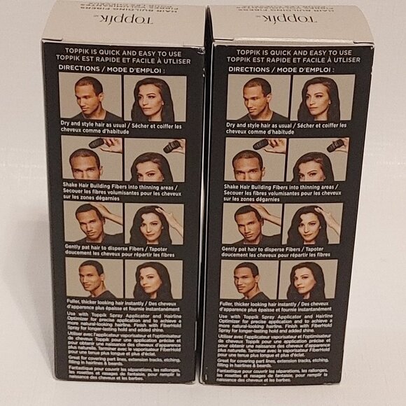 TOPPIK Hair Building Fibers GREY x2 12g BNIP Women/Men - Picture 2 of 5